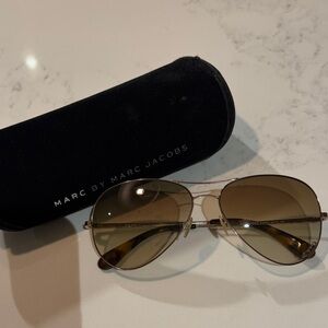 Marc by Marc Jacobs Gold Aviator Sunglasses